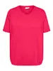 ONLY CARMAKOMA  CARCORAL S/S V-NECK TEE JRS  RASPBERRY