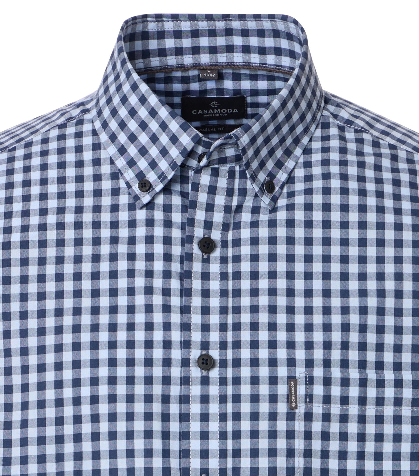 Casamoda Casual Fit overhemd blauw blok