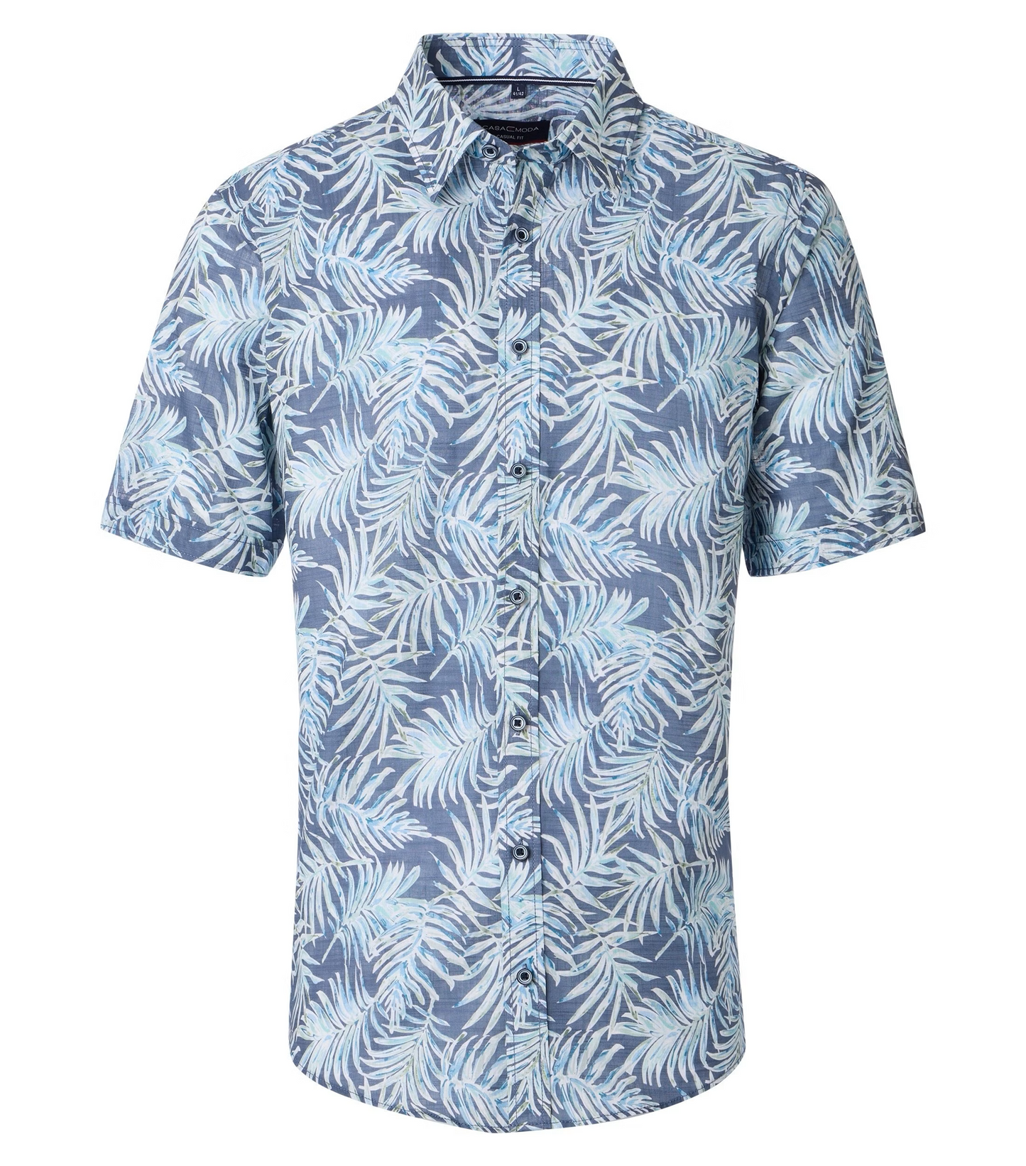 Casa Moda overhemd blauw palmbladeren