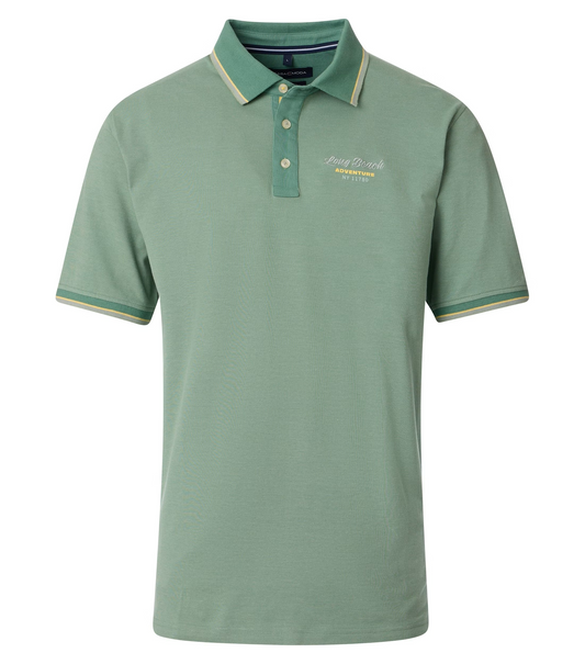 Casa Moda polo lichtgroen gele bies