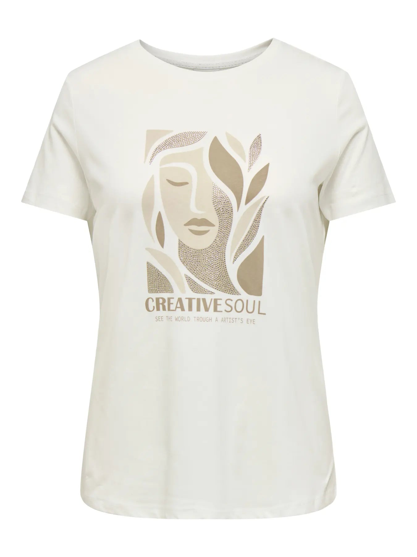 ONLY CARMAKOMA  CARCRUZ SS O-NECK REG TEE JRS