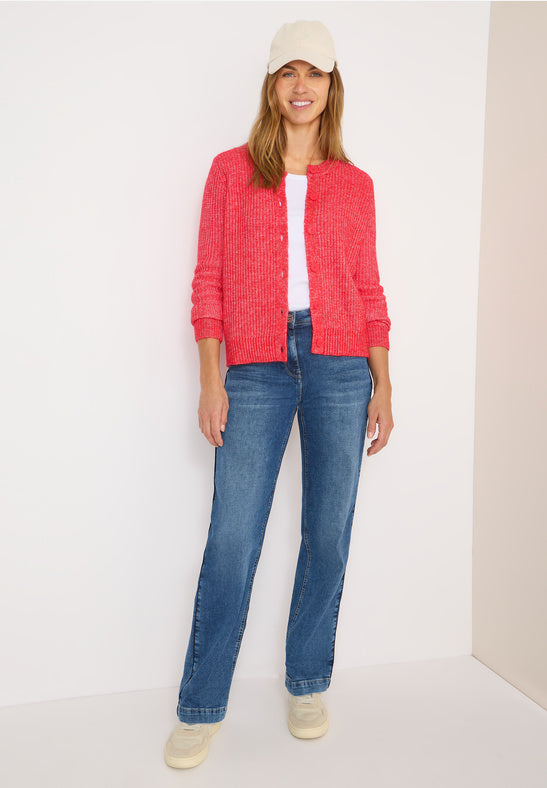 Cecil buttoned melange Cardigan fiery red