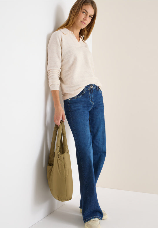 Cecil Cosy Polo Style oat milk beige melange