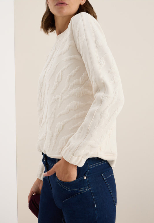 Cecil Sweatshirt w. Zebra AOP light beige