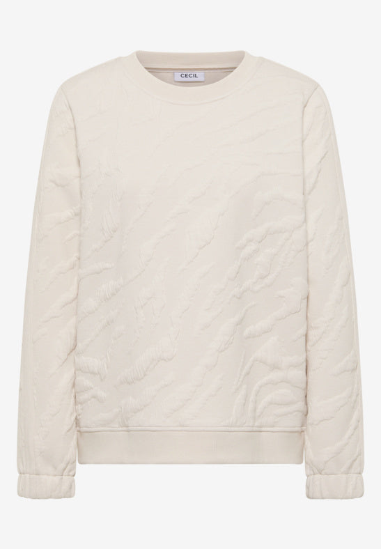 Cecil Sweatshirt w. Zebra AOP light beige