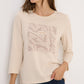 Cecil Clear Mind FP T-Shirt Oat milk beige