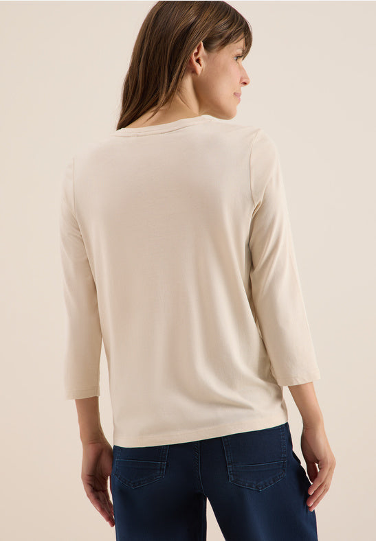 Cecil Clear Mind FP T-Shirt Oat milk beige