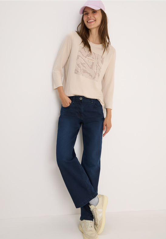 Cecil Clear Mind FP T-Shirt Oat milk beige