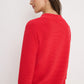 Cecil Solid Ottoman Funnel Neck fiery red