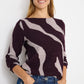 Cecil Feather Yarn trui eggplant red
