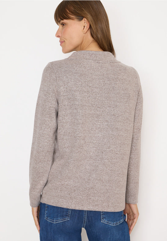 Cecil Rib Funnel Neck chocolate melange