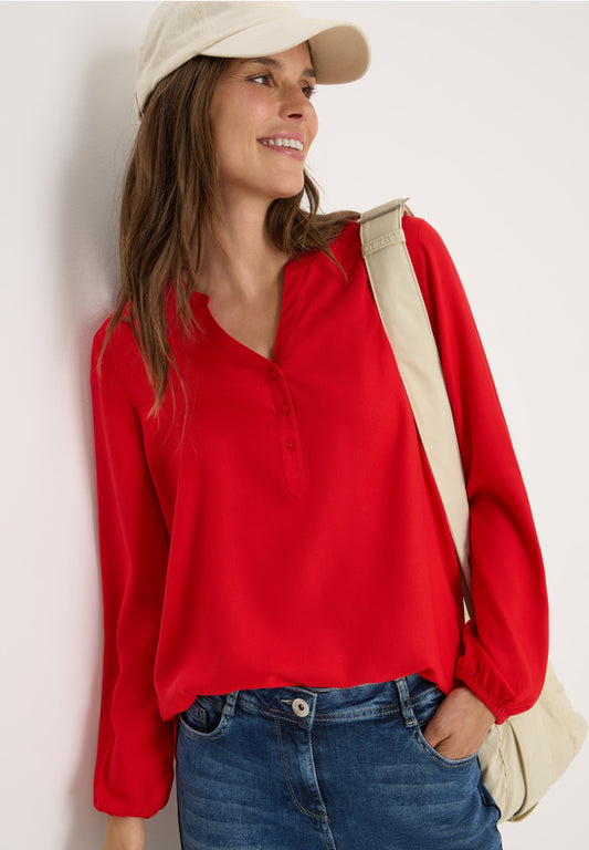 Cecil Solid Blouse fiery red
