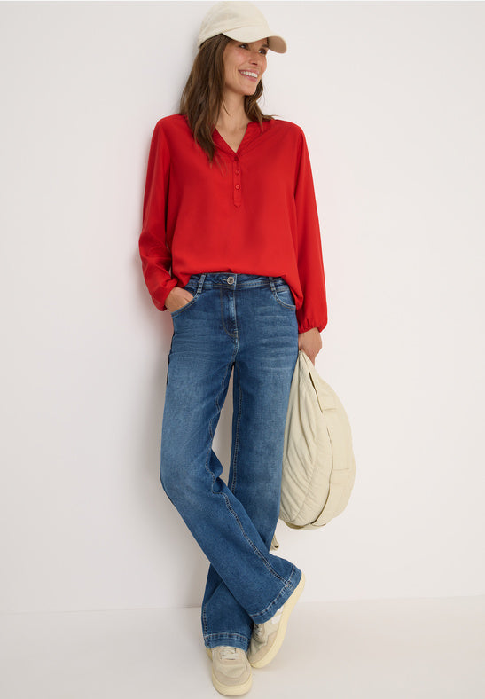 Cecil Solid Blouse fiery red