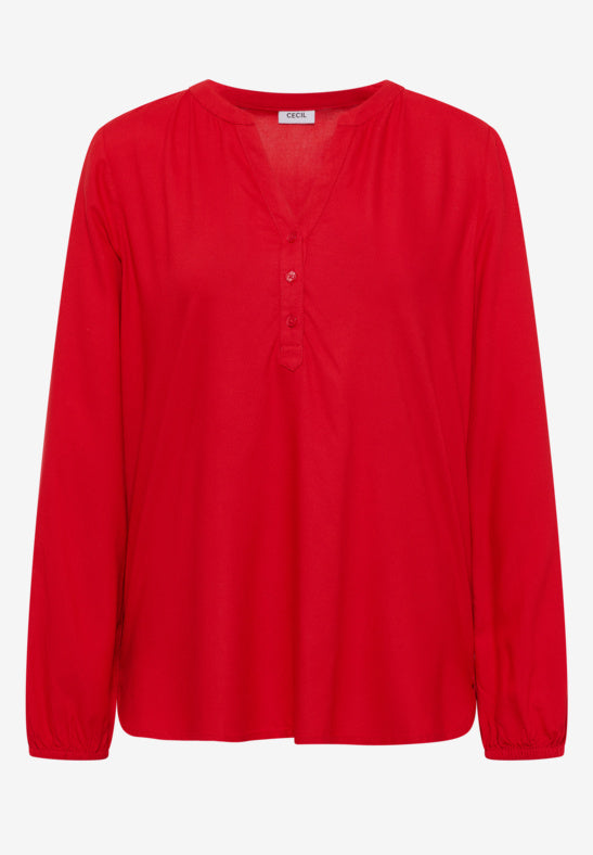 Cecil Solid Blouse fiery red