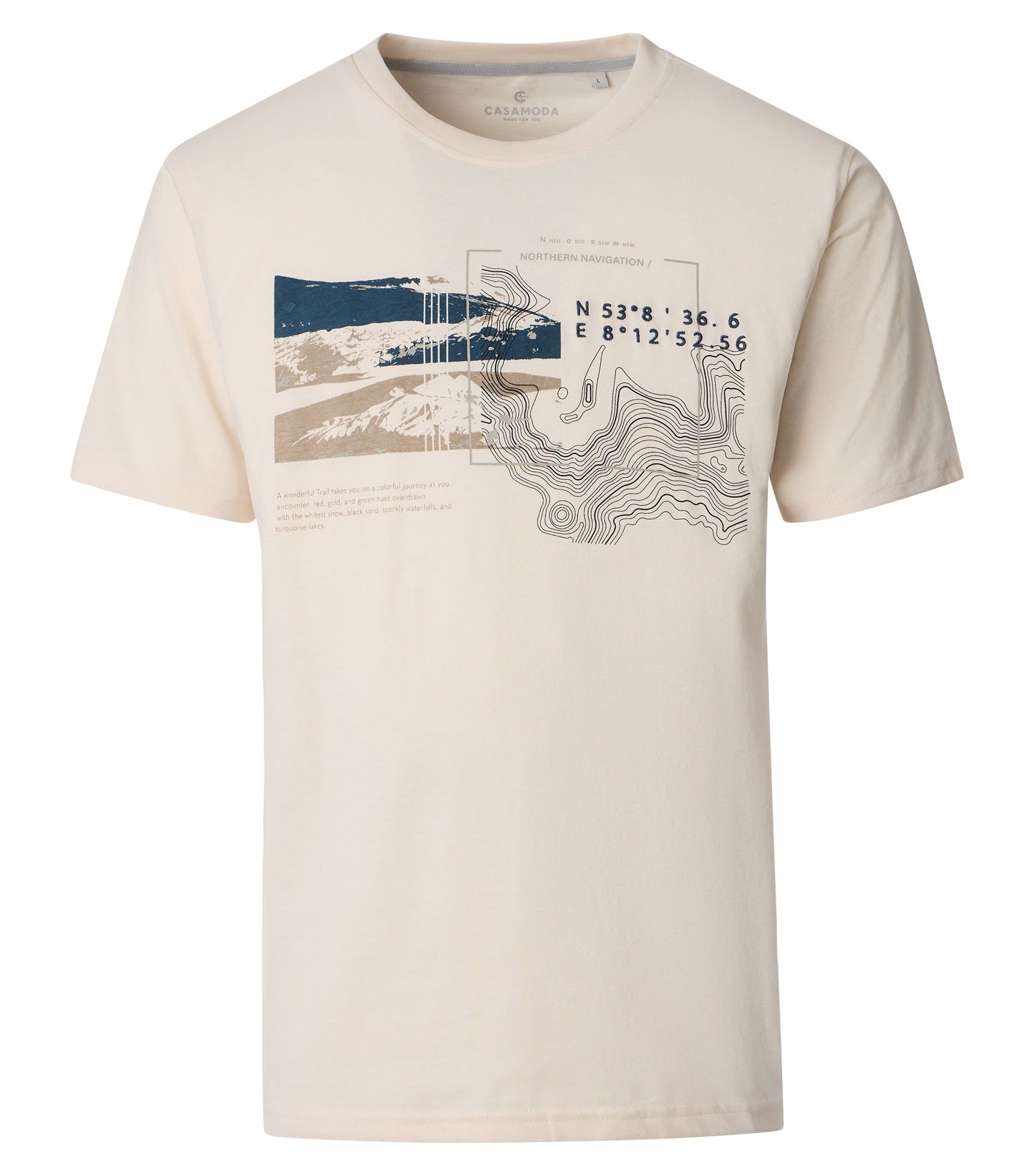Casamoda T-Shirt Creme/wit