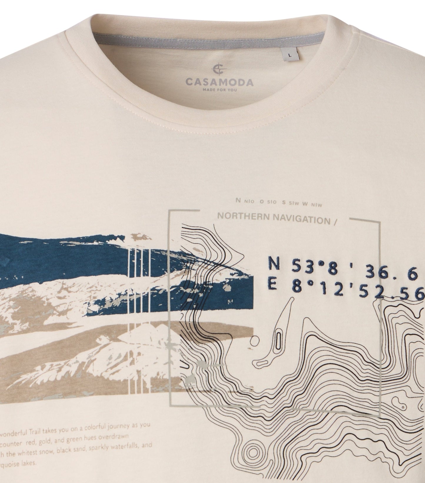 Casamoda T-Shirt Creme/wit