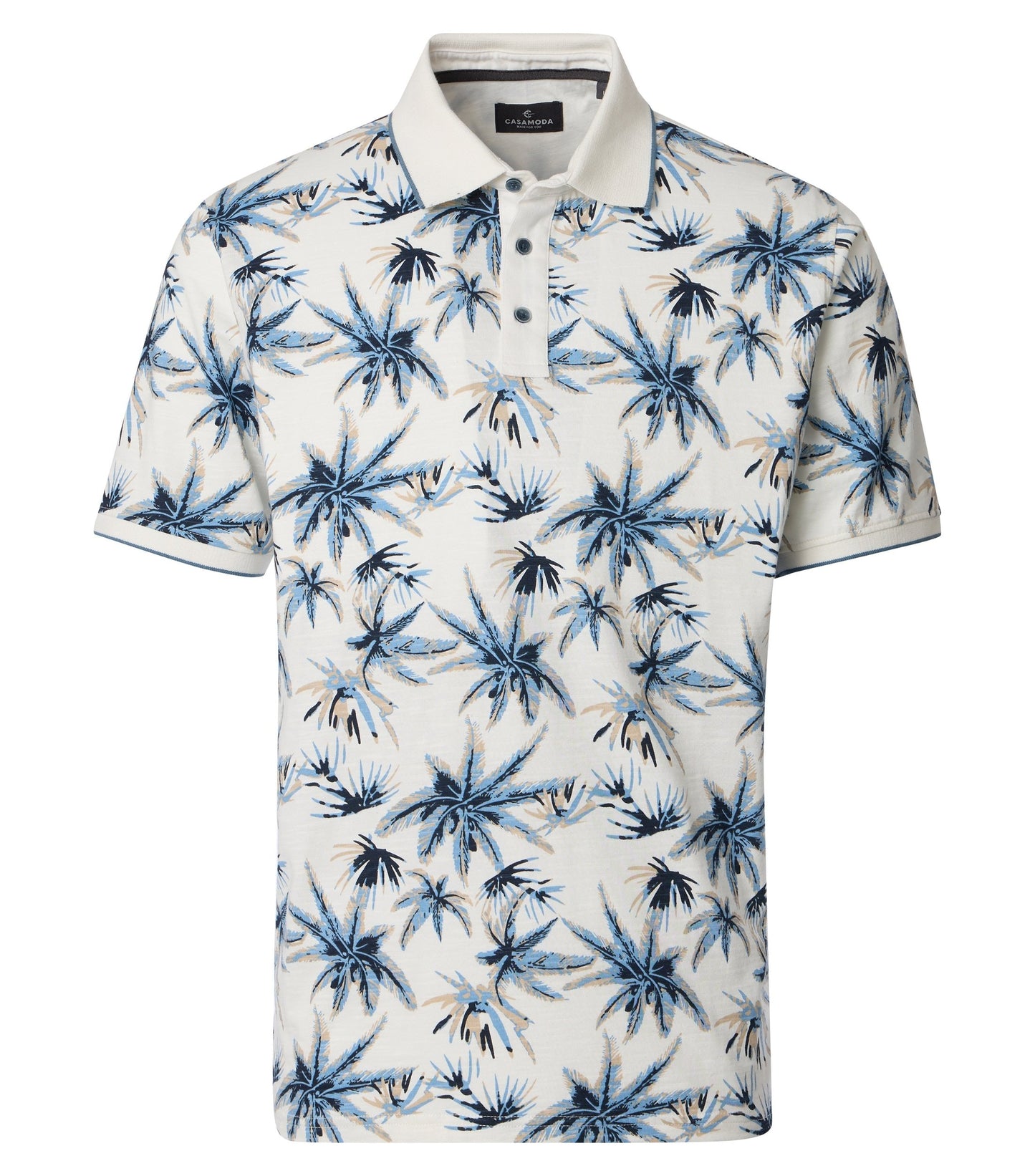 Casamoda Polo Wit Bloemenprint