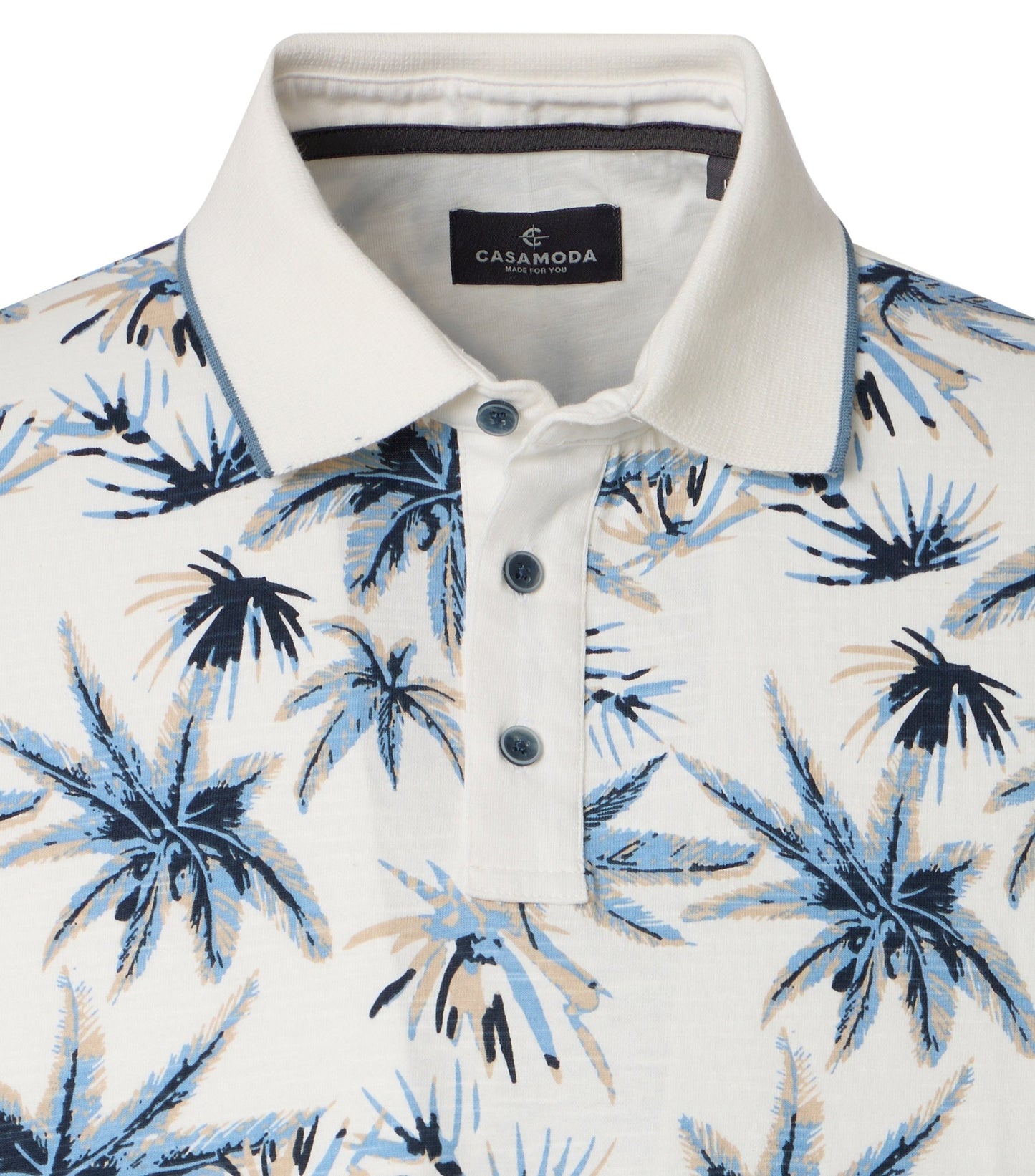 Casamoda Polo Wit Bloemenprint