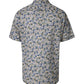 Casa Moda Overhemd Korte mouw Bloemenprint Blauw
