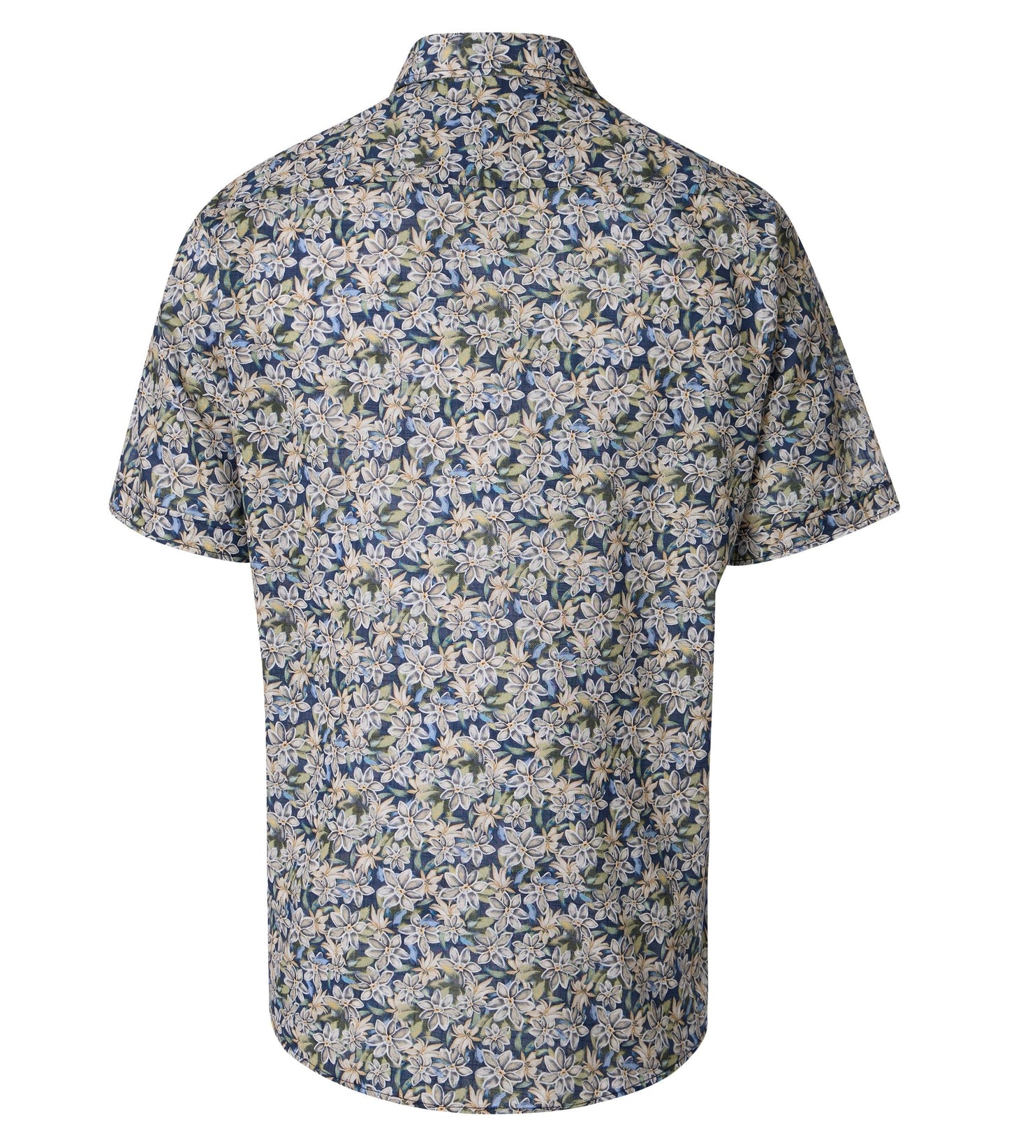Casa Moda Overhemd Korte mouw Bloemenprint Blauw
