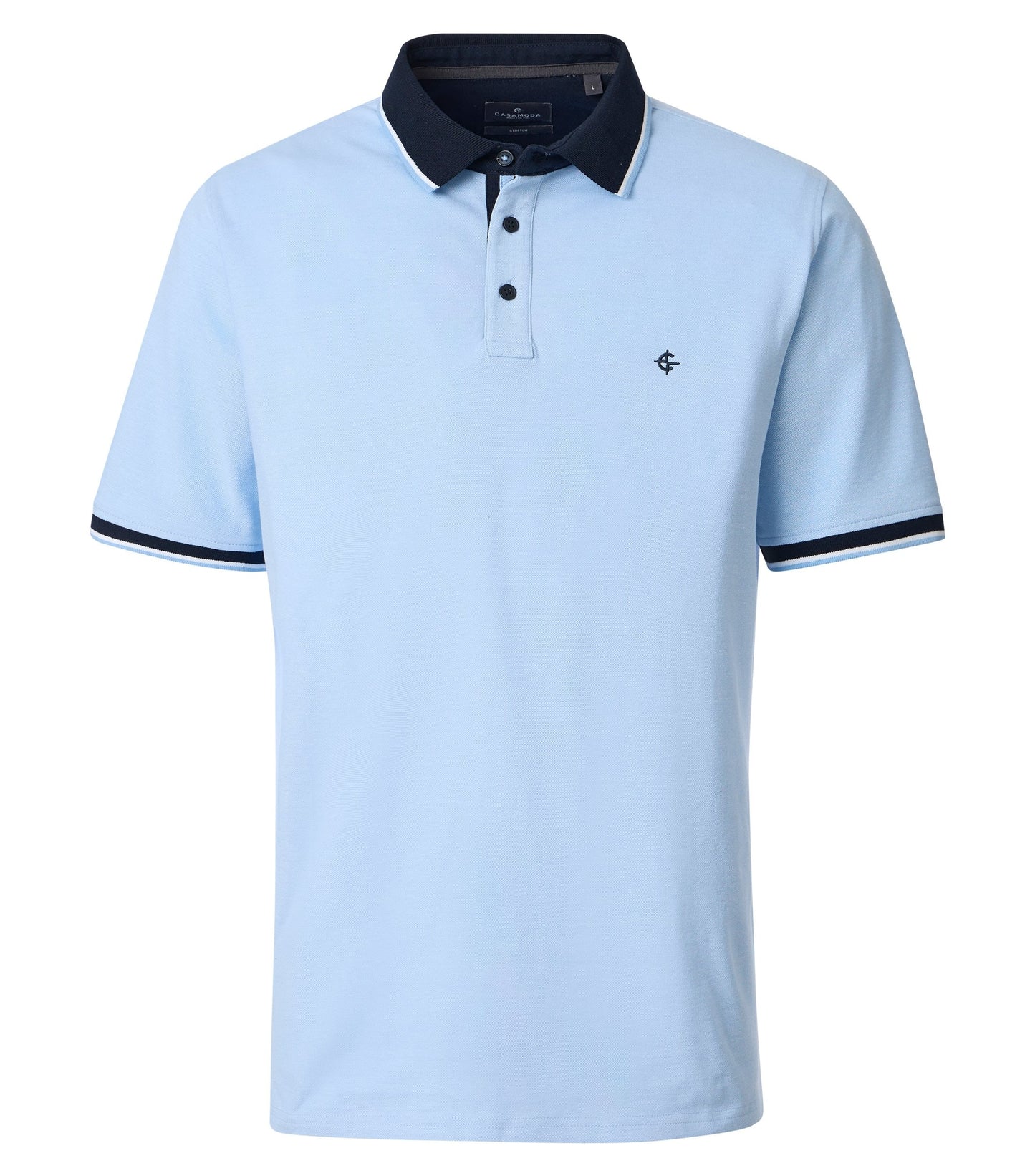 CASAMODA POLO 2-TONE KLEUR LICHTBLAUW