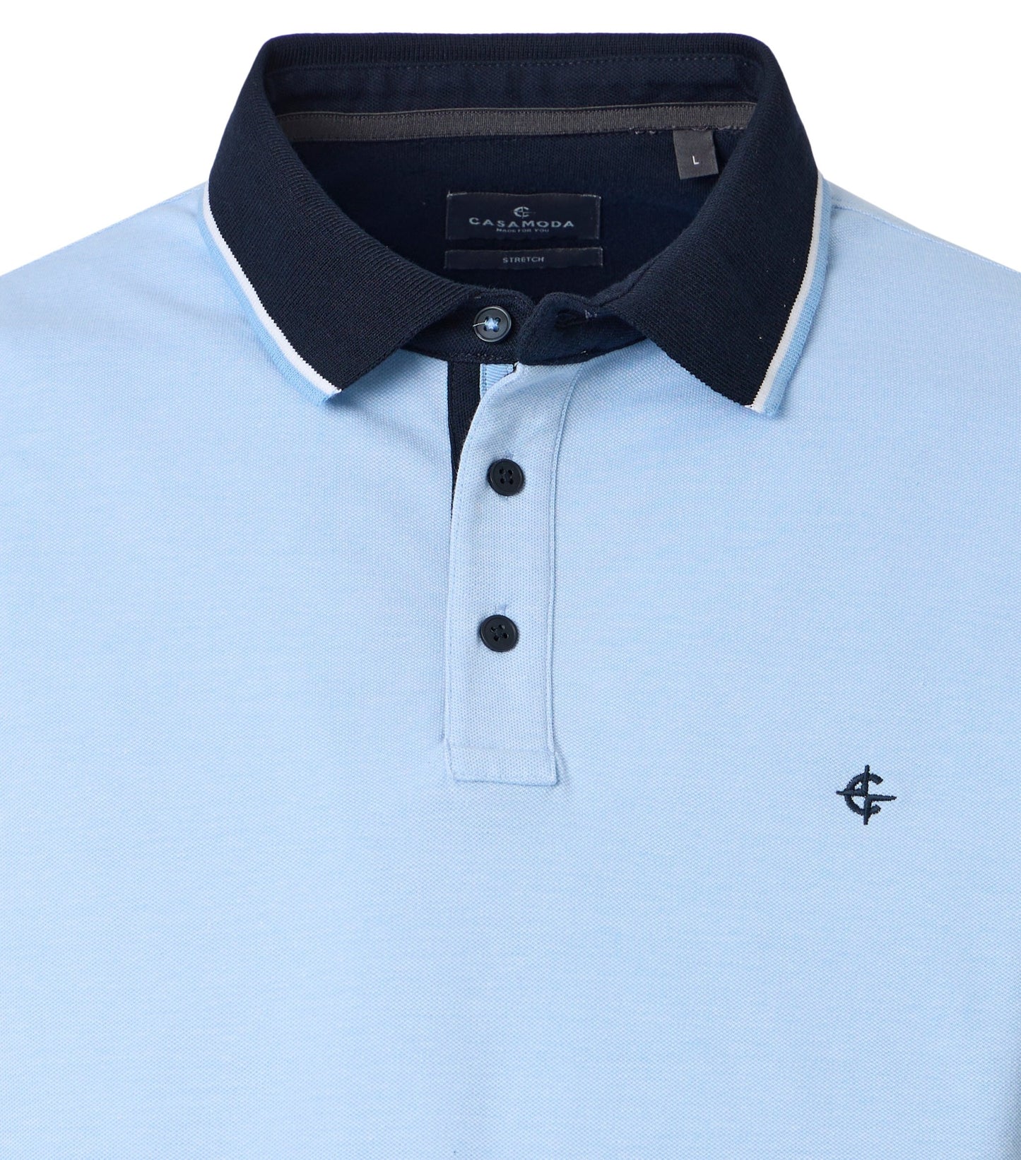 CASAMODA POLO 2-TONE KLEUR LICHTBLAUW