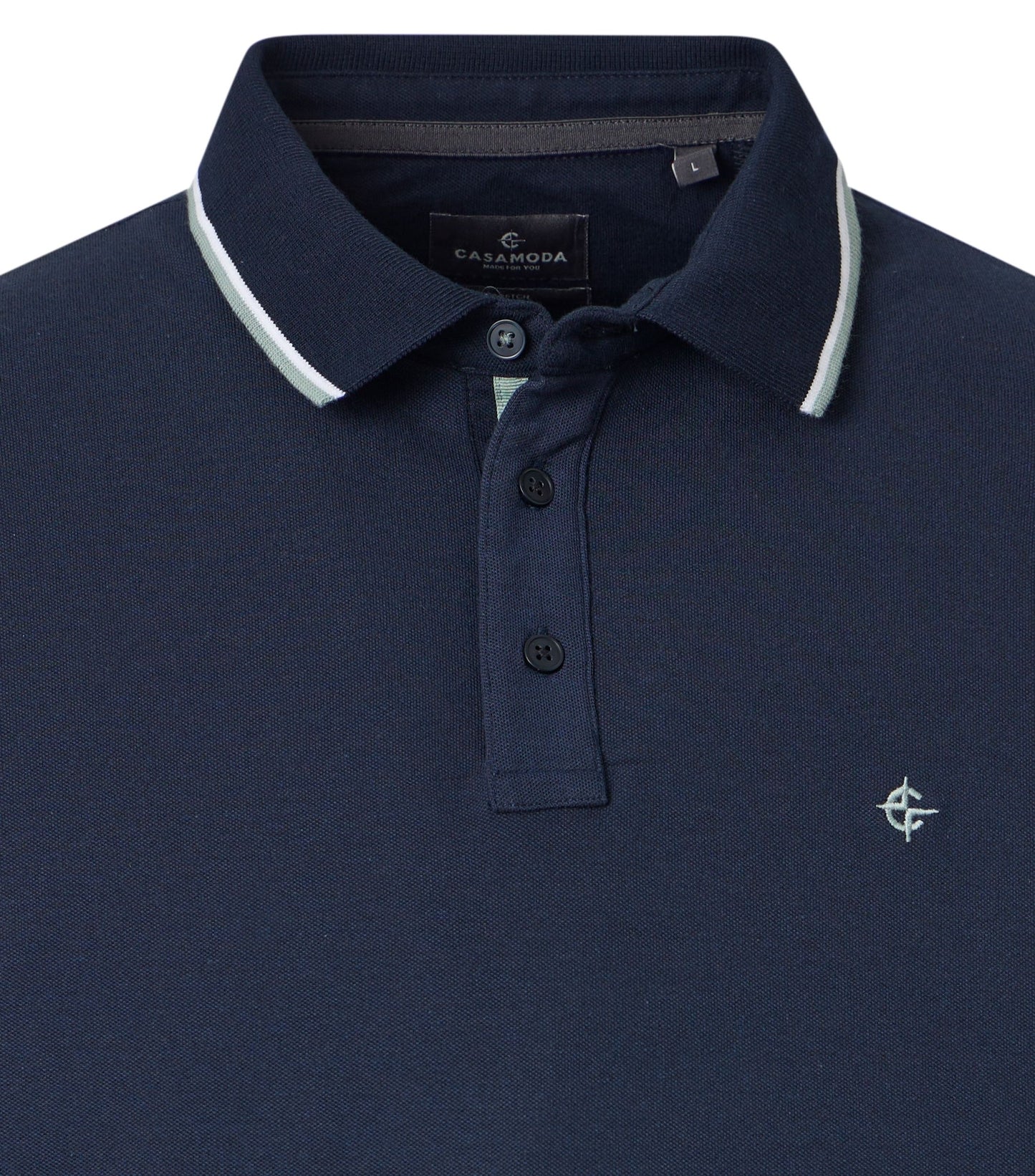 CASAMODA POLO 2-TONE KLEUR DONKERBLAUW