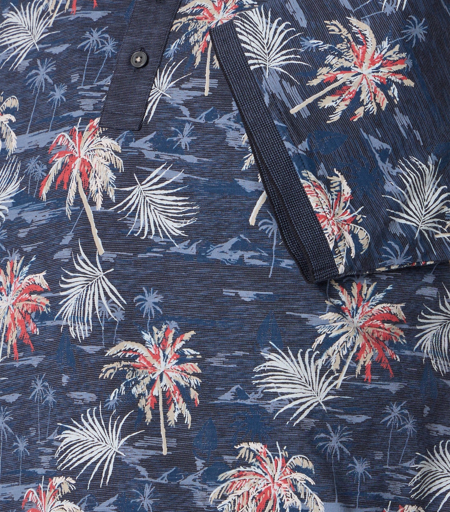 CASAMODA PATTERNED POLO KLEUR DARK NAVY