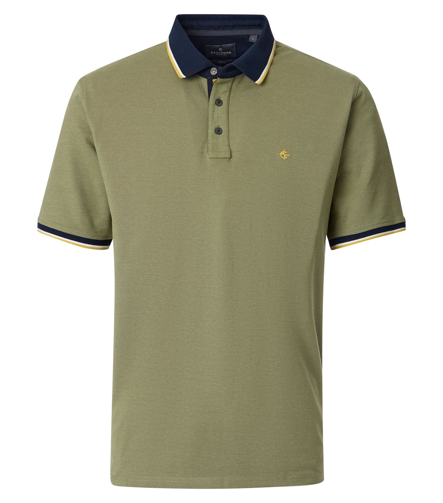 CASAMODA POLO 2-TONE KLEUR GROEN
