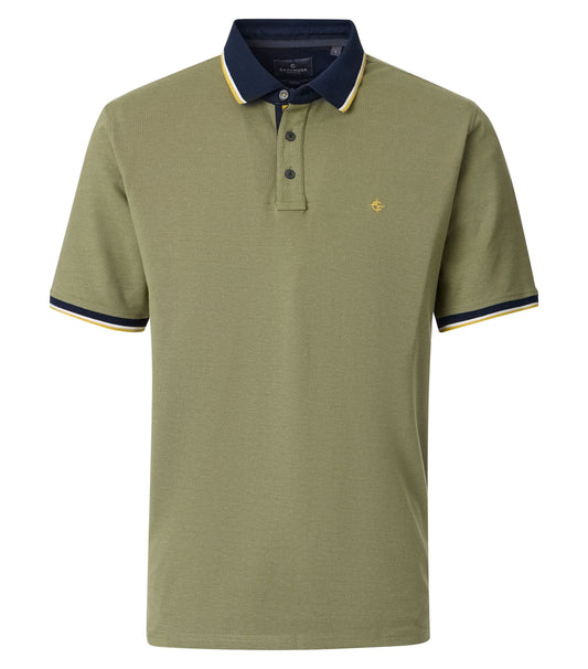 CASAMODA POLO 2-TONE KLEUR GROEN