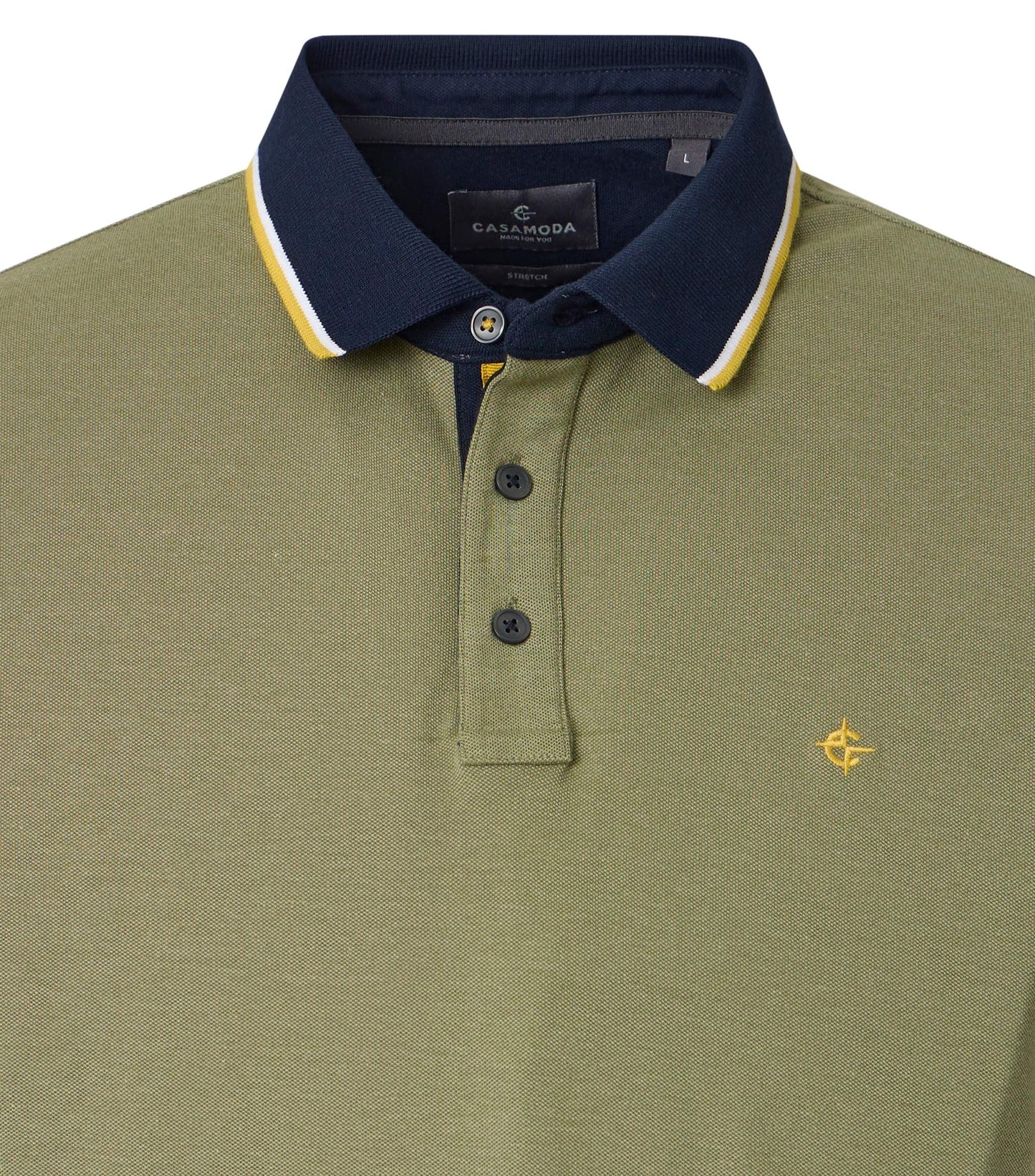 CASAMODA POLO 2-TONE KLEUR GROEN