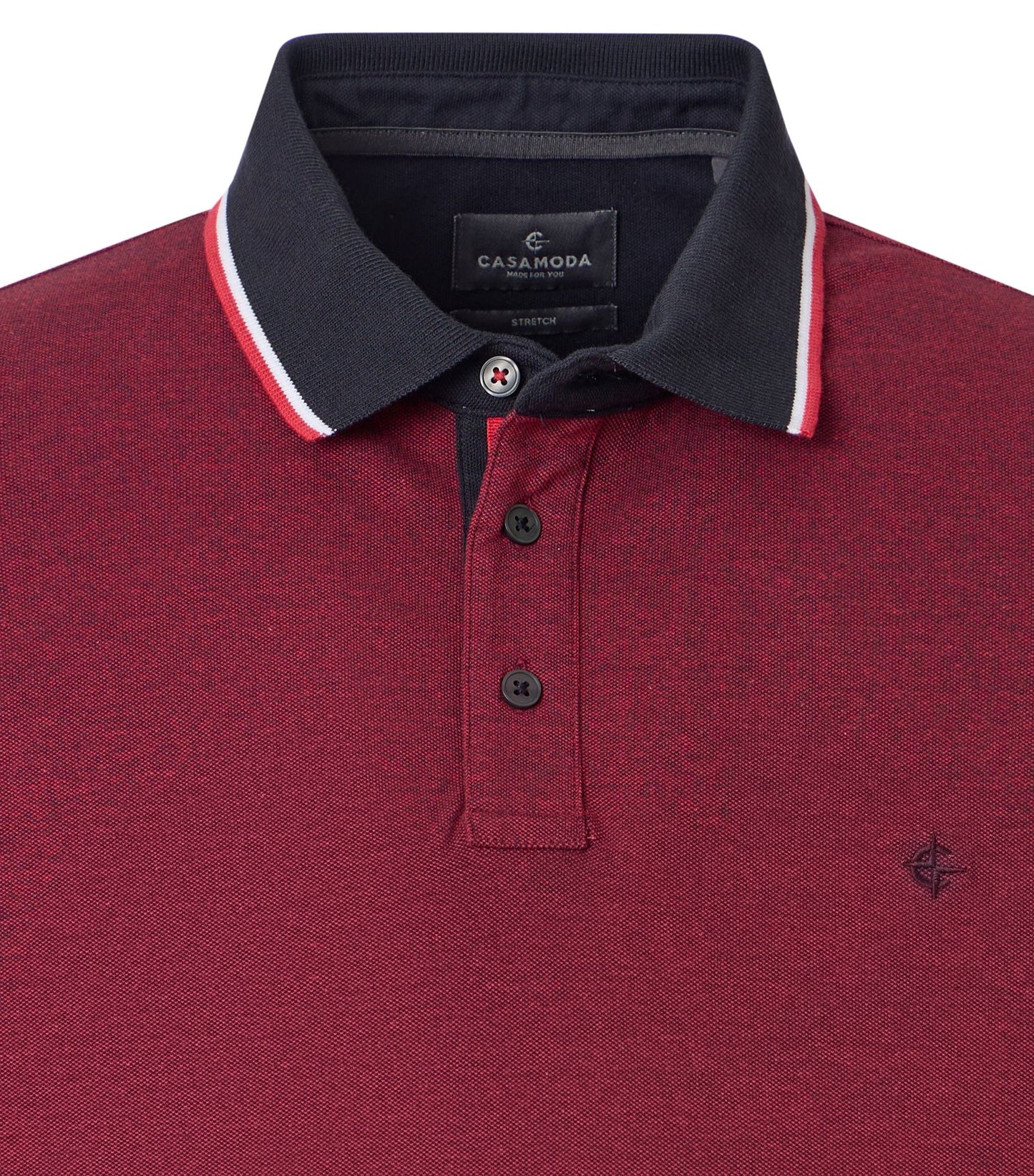 CASAMODA POLO 2-TONE KLEUR CARDINAL