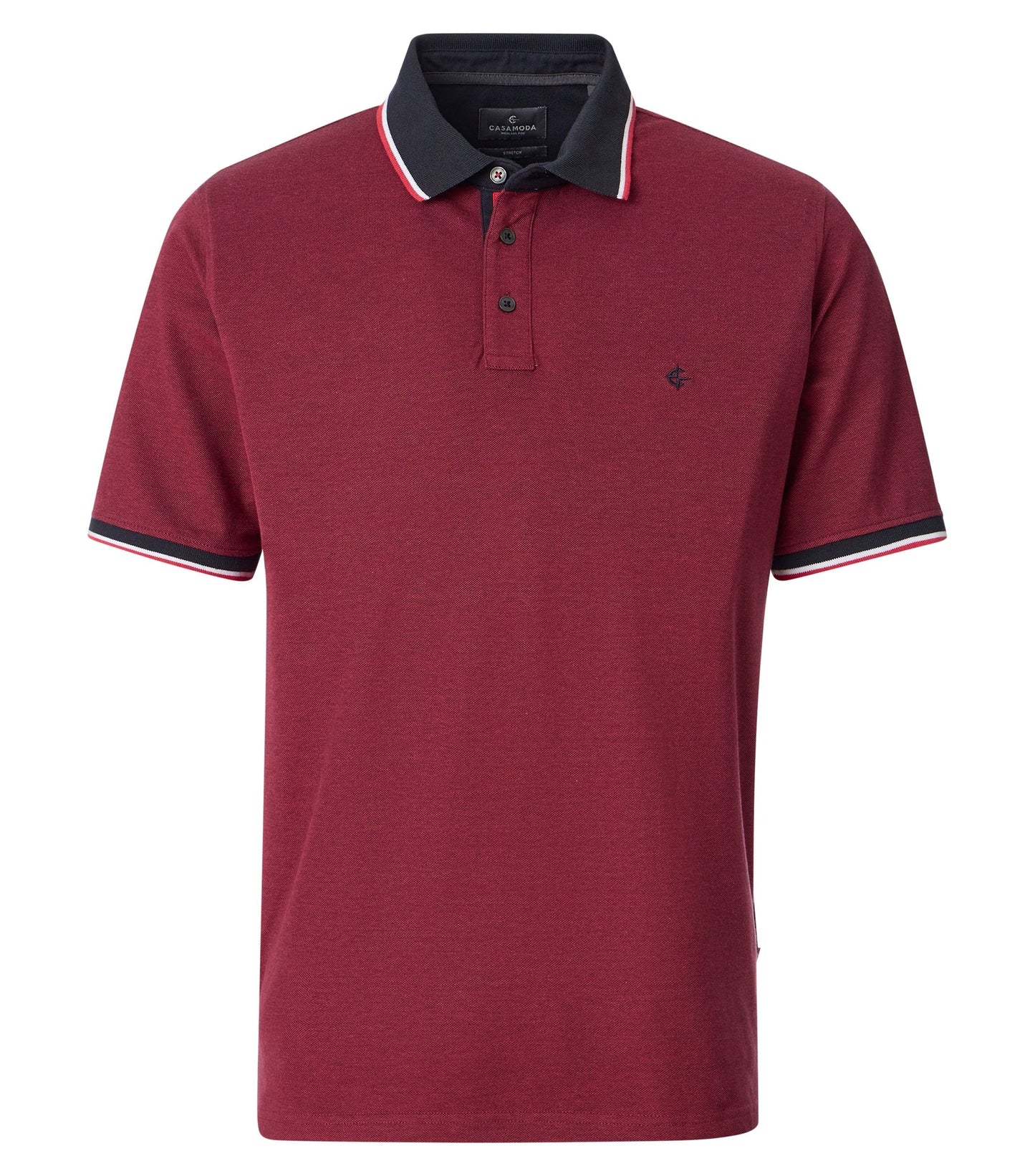 CASAMODA POLO 2-TONE KLEUR CARDINAL
