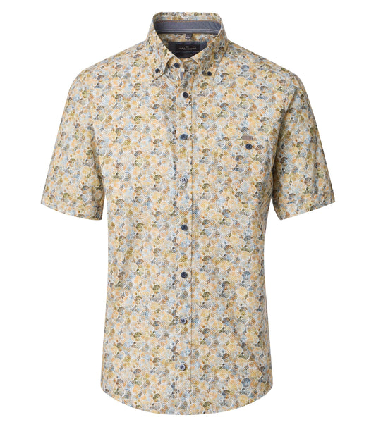 Casa Moda Overhemd Korte mouw Print Geel
