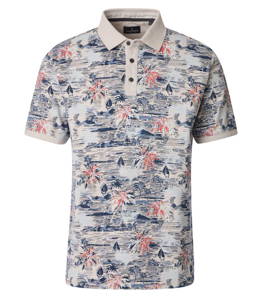 CASAMODA PATTERNED POLO KLEUR PUMICE STONE