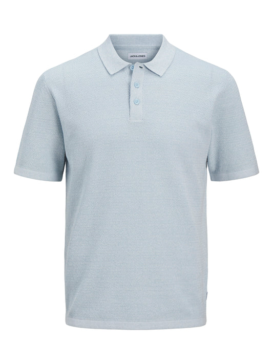 JACK&JONES  JJEGEORGE KNIT POLO SS SN PLS Chambray Blue