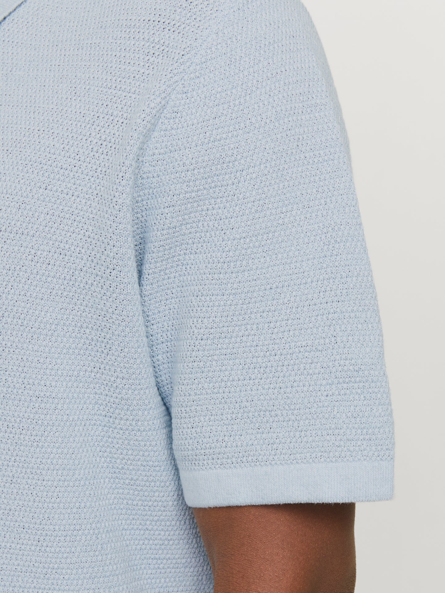 JACK&JONES  JJEGEORGE KNIT POLO SS SN PLS Chambray Blue