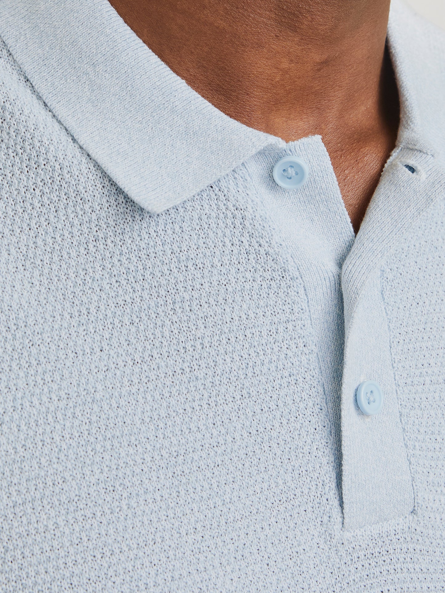 JACK&JONES  JJEGEORGE KNIT POLO SS SN PLS Chambray Blue