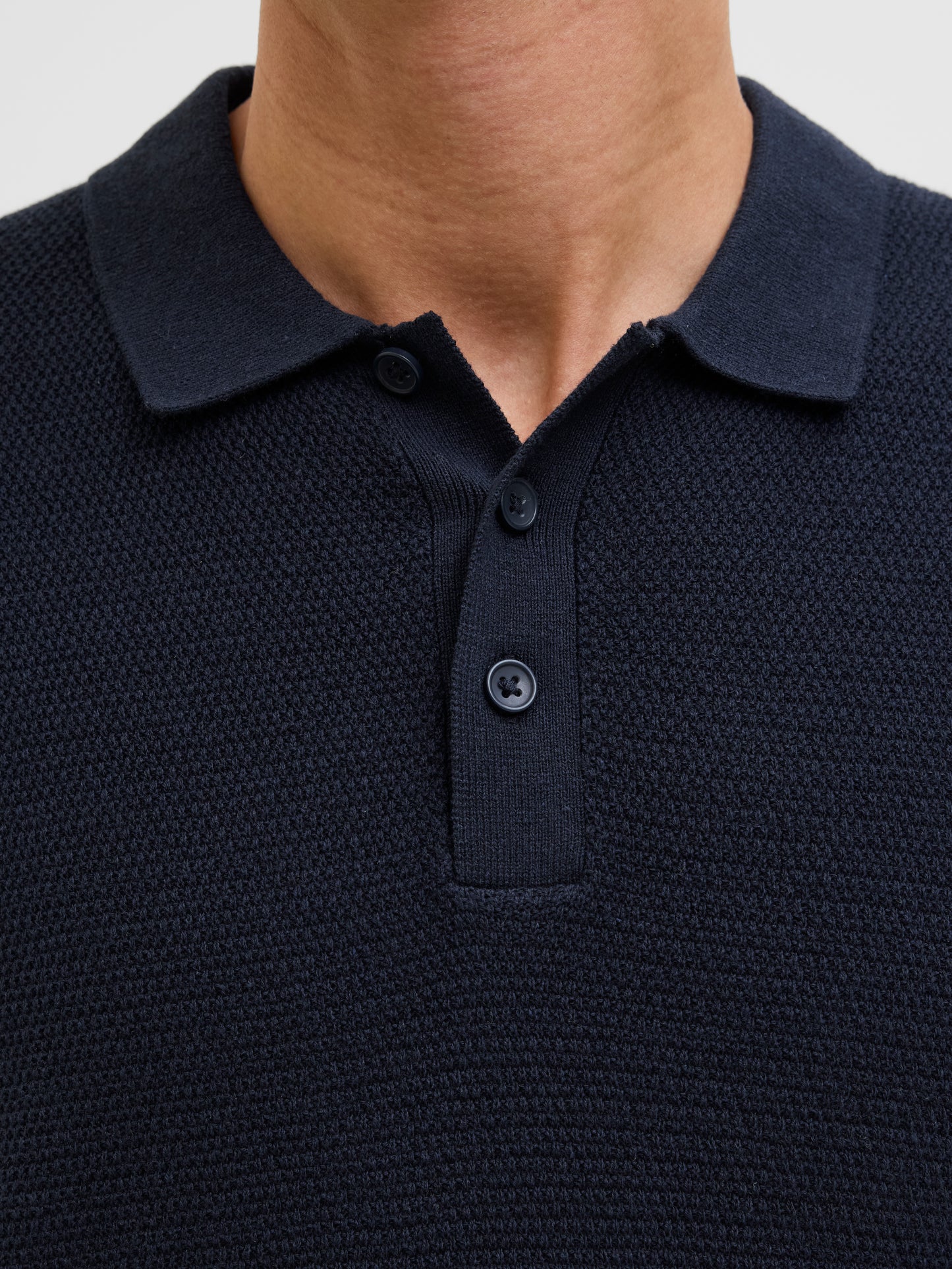 JACK&JONES  JJEGEORGE KNIT POLO SS SN PLS BLAUW