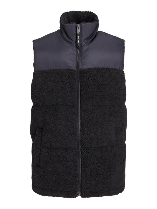 JACK&JONES JORCHILI TEDDY BODYWARMER ZWART PLUSSIZE