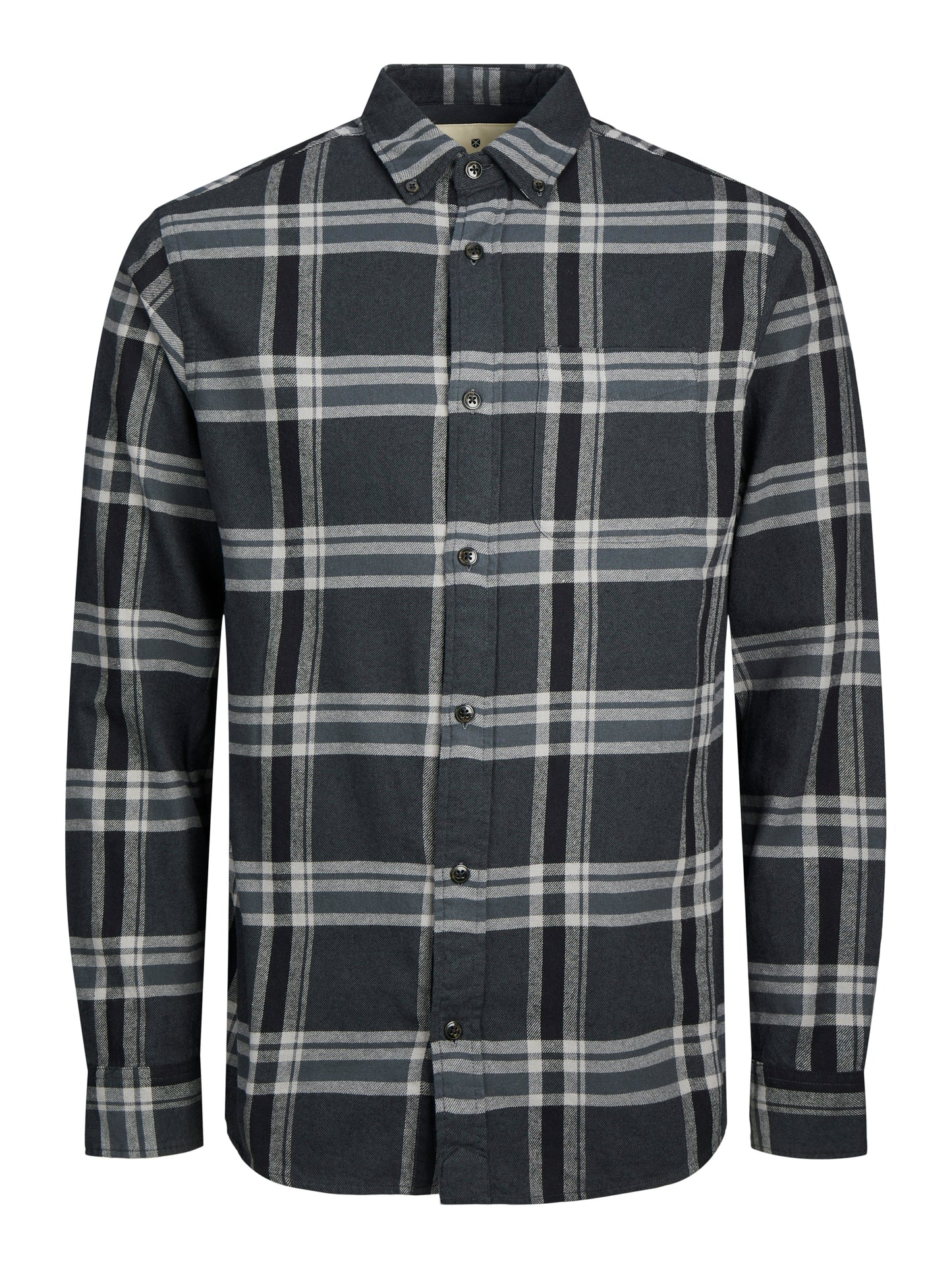JACK&JONES  JPRBLUBROOK CHECK TWILL SHIRT L/S PS ZWART/GRIJS