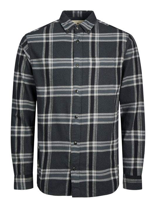 JACK&JONES  JPRBLUBROOK CHECK TWILL SHIRT L/S PS ZWART/GRIJS