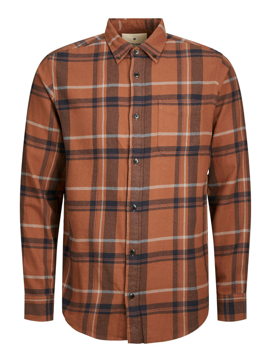 JACK&JONES  JPRBLUBROOK CHECK TWILL SHIRT L/S PS BRUIN