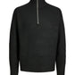 JACK&JONES JOROLLIE KNIT HALF ZIP PLS ZWART