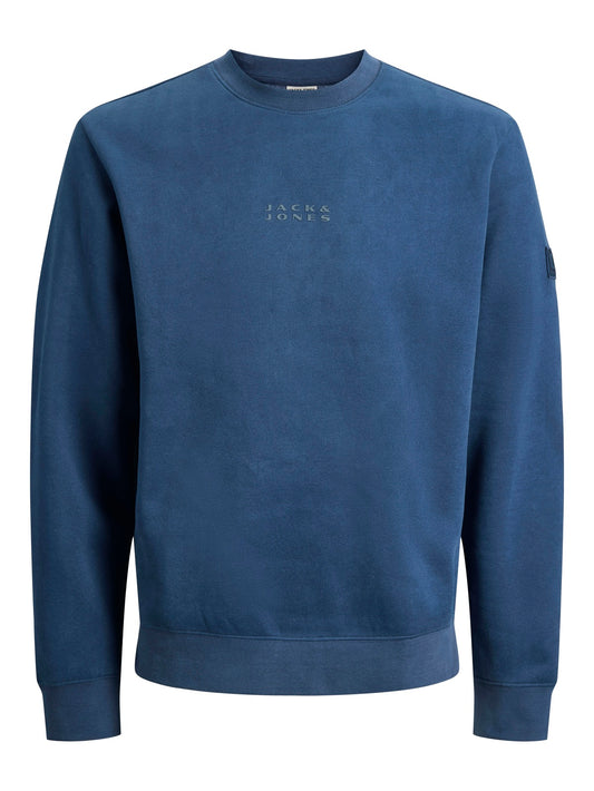 JACK&JONES  JCOPOINT SWEAT BADGE CREW NECK PLS Blauw