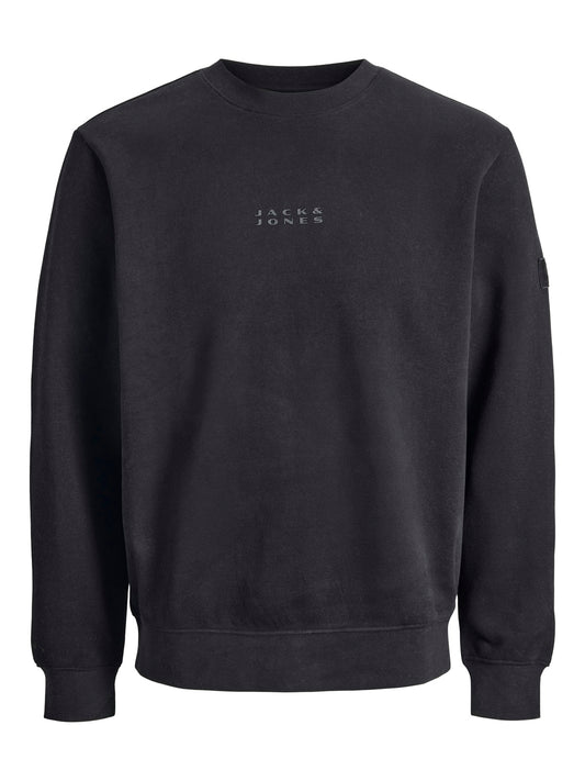 JACK&JONES  JCOPOINT SWEAT BADGE CREW NECK PLS Zwart/Grijs