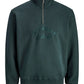 JACK&JONES  JORBLEECKER BRANDING SWEAT HIGH N BF PLS GROEN