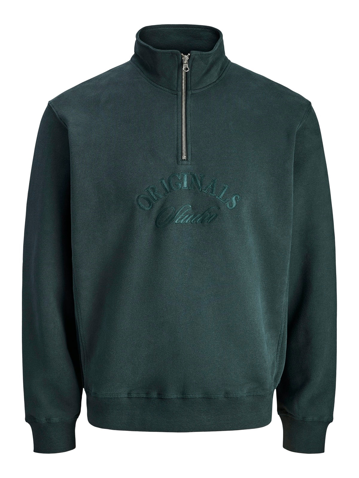 JACK&JONES  JORBLEECKER BRANDING SWEAT HIGH N BF PLS GROEN