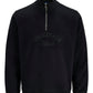JACK&JONES  JORBLEECKER BRANDING SWEAT HIGH N BF PLS ZWART