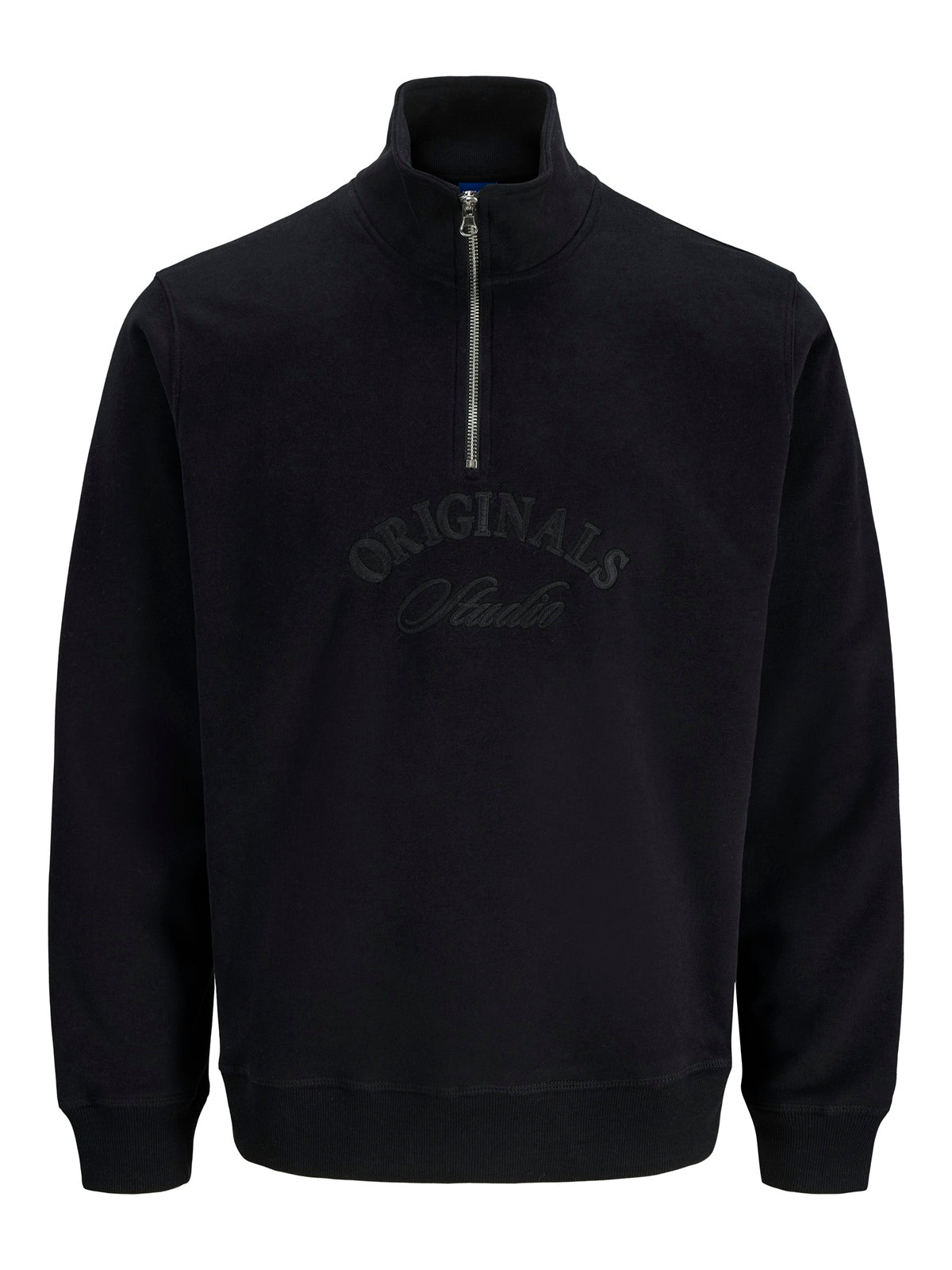 JACK&JONES  JORBLEECKER BRANDING SWEAT HIGH N BF PLS ZWART
